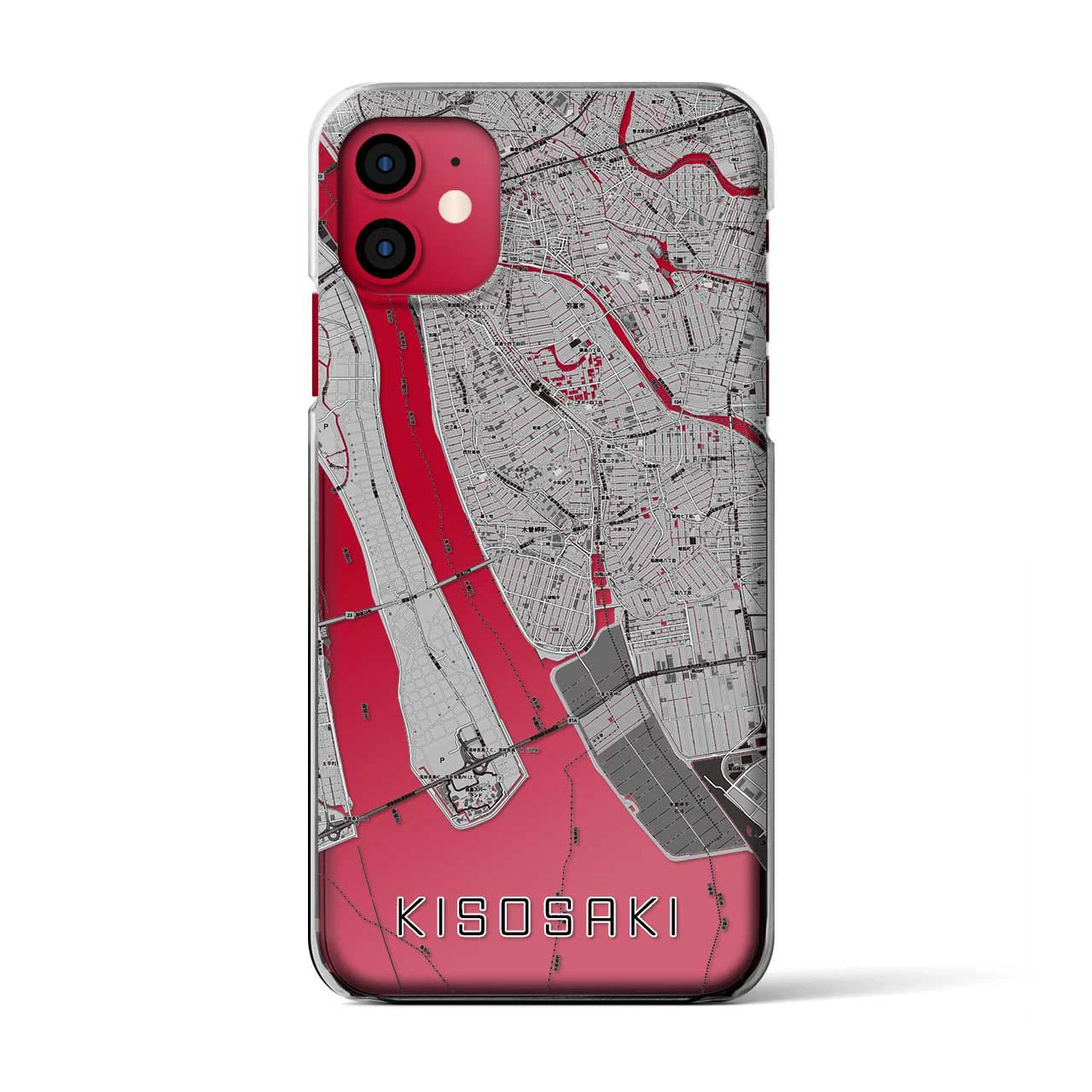 【木曽岬(三重県)】地図柄iPhoneケース(クリアタイプ)