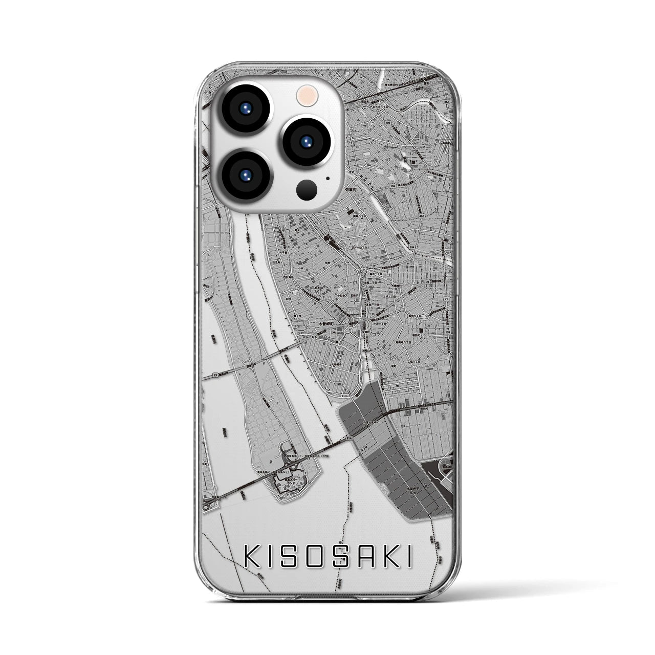 【木曽岬(三重県)】地図柄iPhoneケース(クリアタイプ)