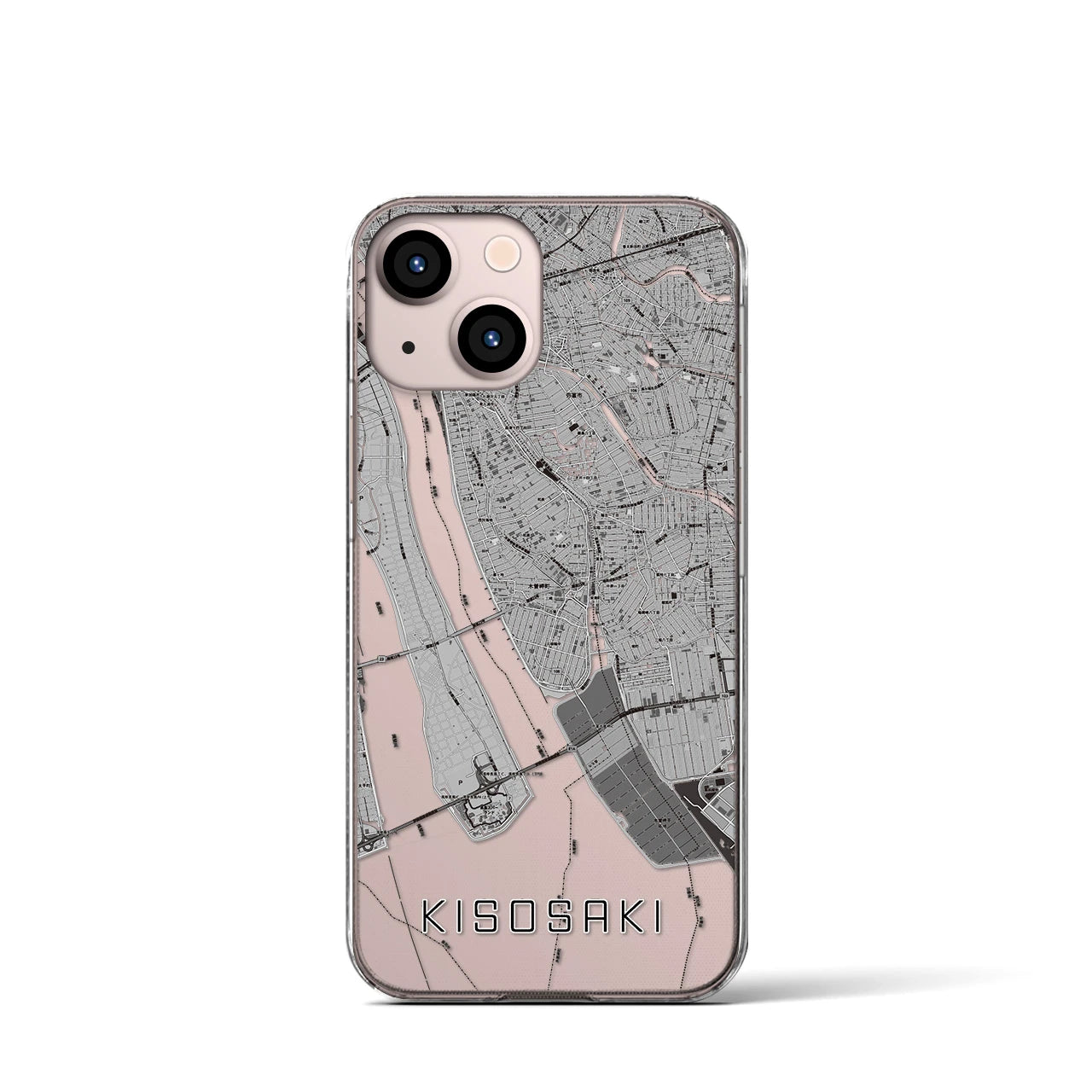 【木曽岬(三重県)】地図柄iPhoneケース(クリアタイプ)