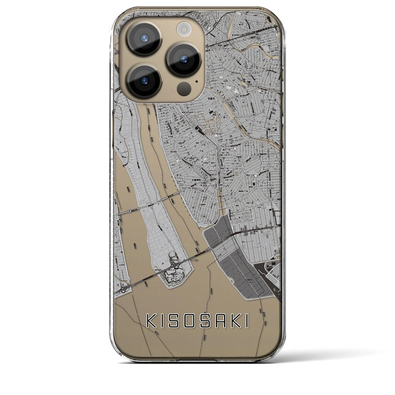 【木曽岬(三重県)】地図柄iPhoneケース(クリアタイプ)