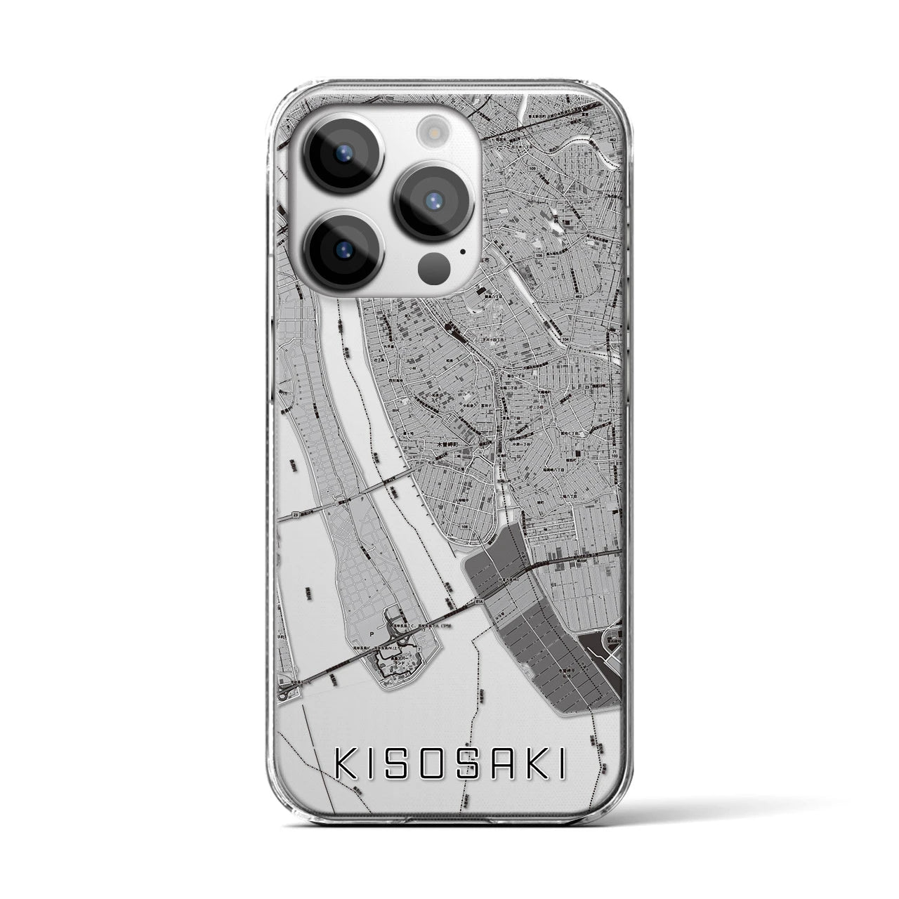 【木曽岬(三重県)】地図柄iPhoneケース(クリアタイプ)