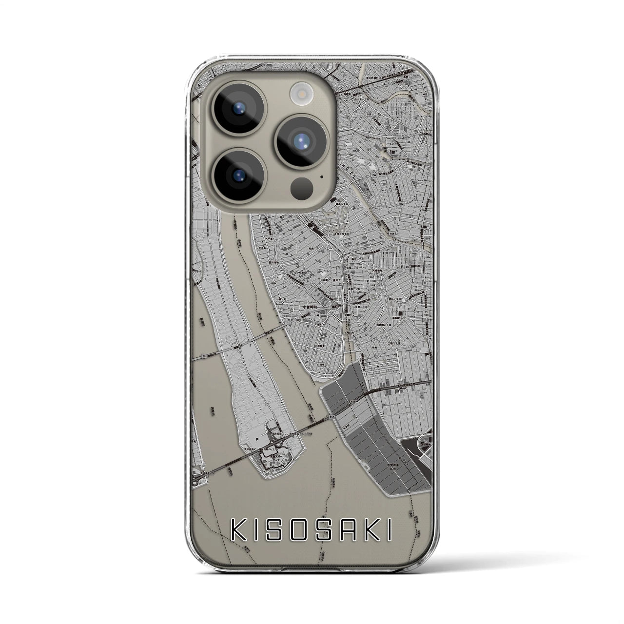 【木曽岬(三重県)】地図柄iPhoneケース(クリアタイプ)