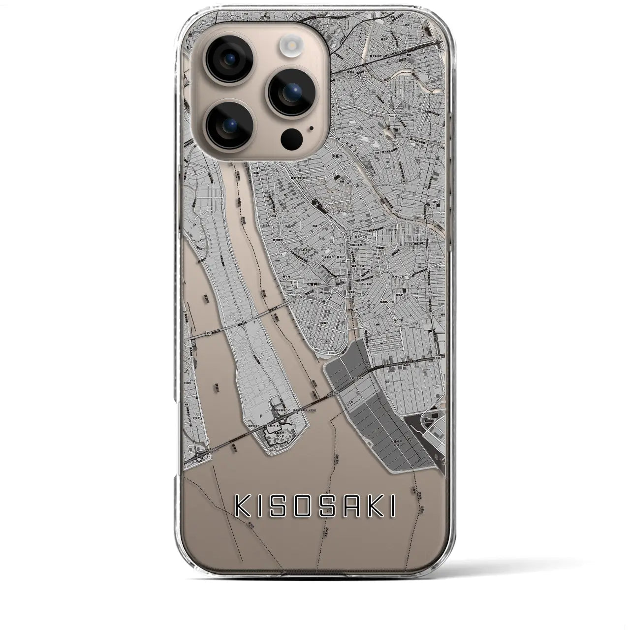 【木曽岬(三重県)】地図柄iPhoneケース(クリアタイプ)