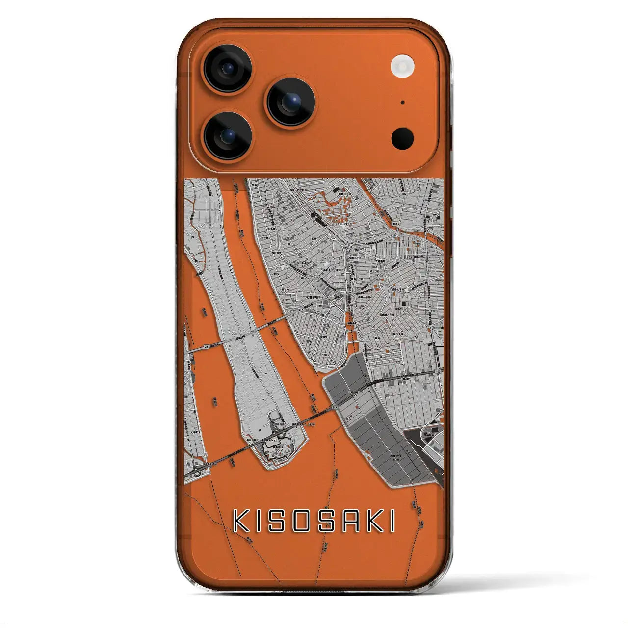 【木曽岬(三重県)】地図柄iPhoneケース(クリアタイプ)