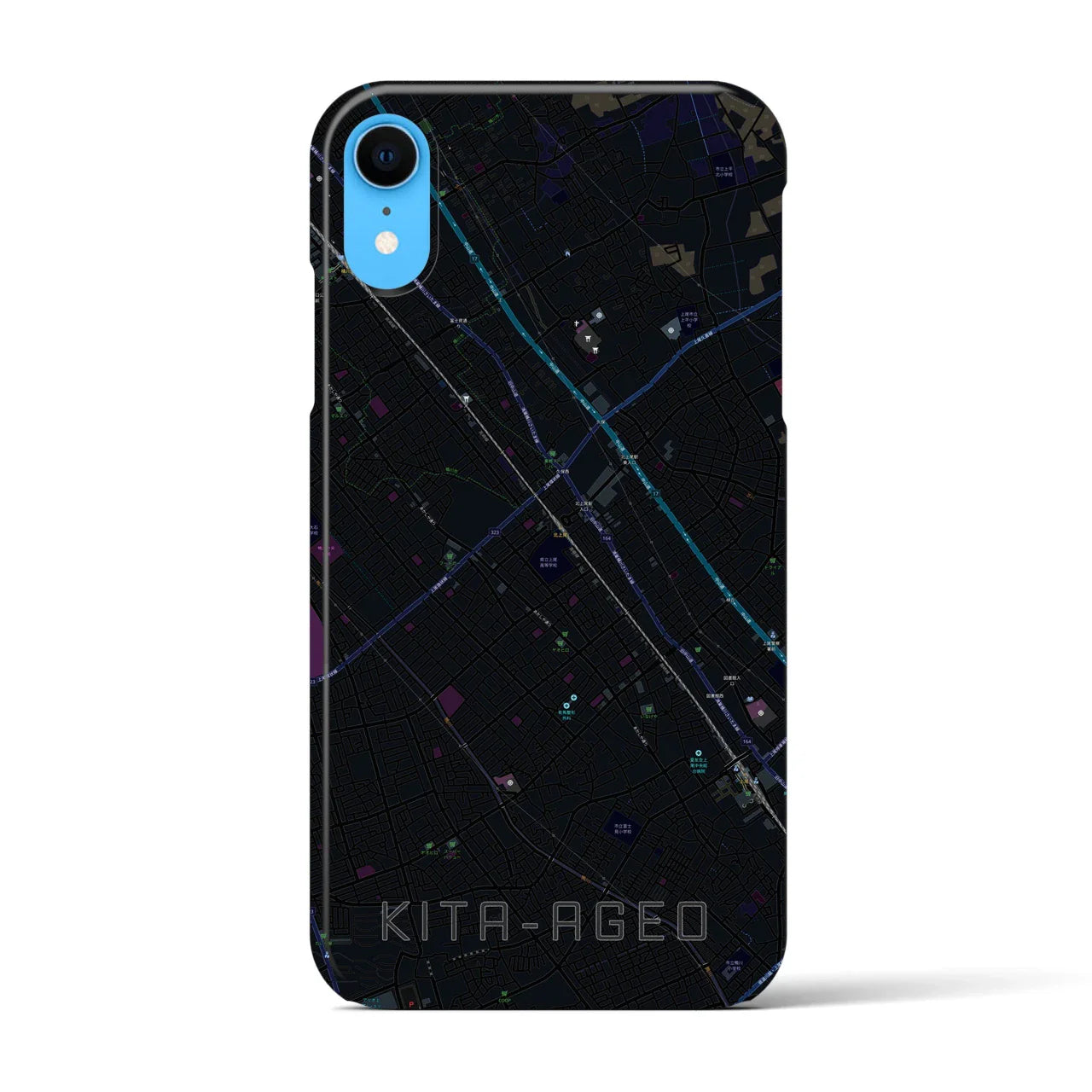 【北上尾(埼玉県)】地図柄iPhoneケース(バックカバータイプ)