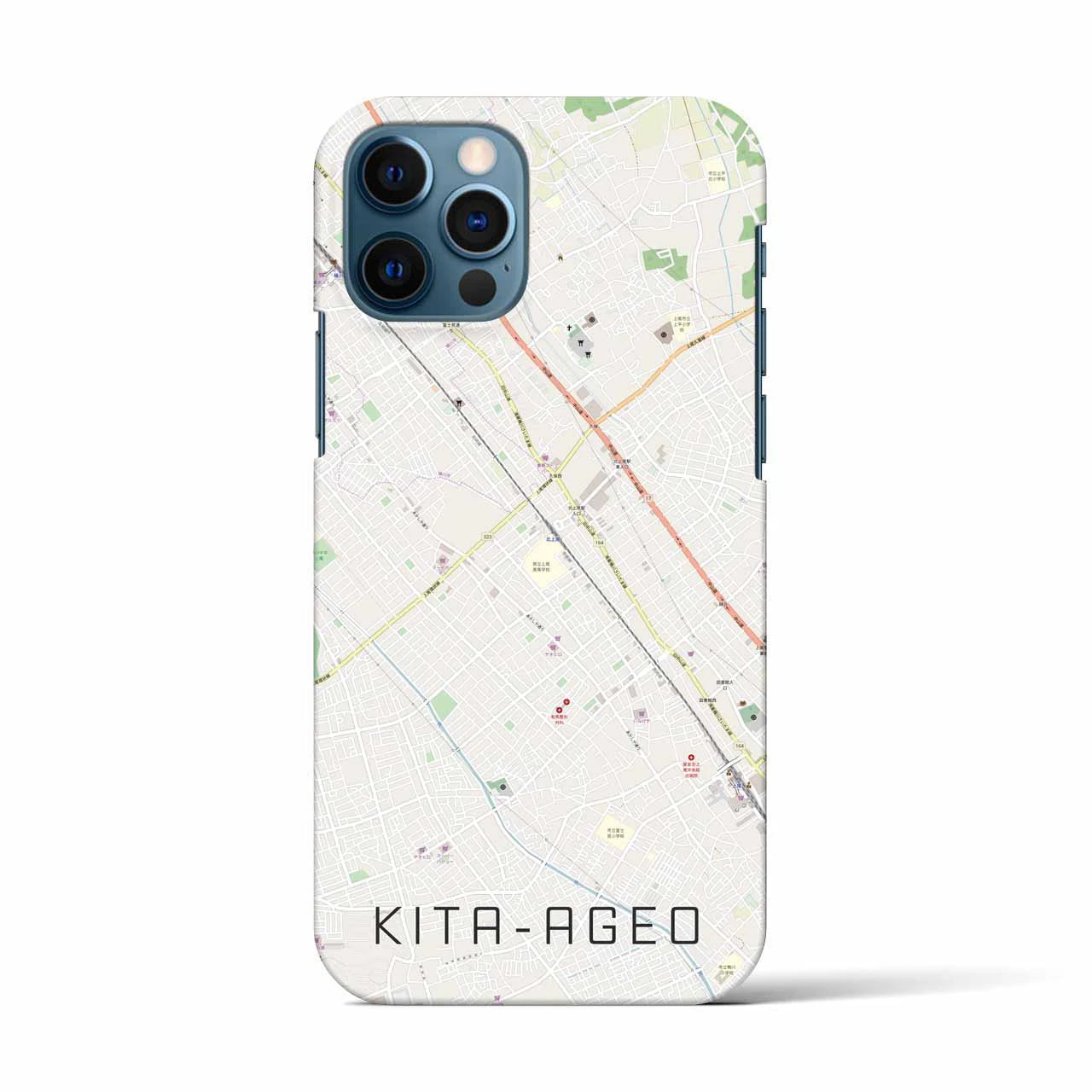 【北上尾(埼玉県)】地図柄iPhoneケース(バックカバータイプ)