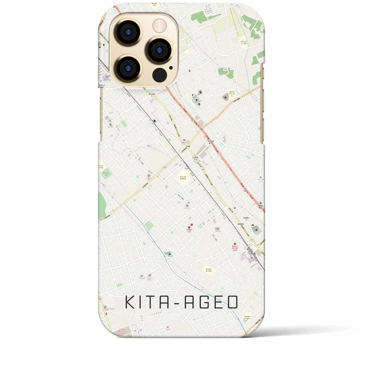 【北上尾(埼玉県)】地図柄iPhoneケース(バックカバータイプ)