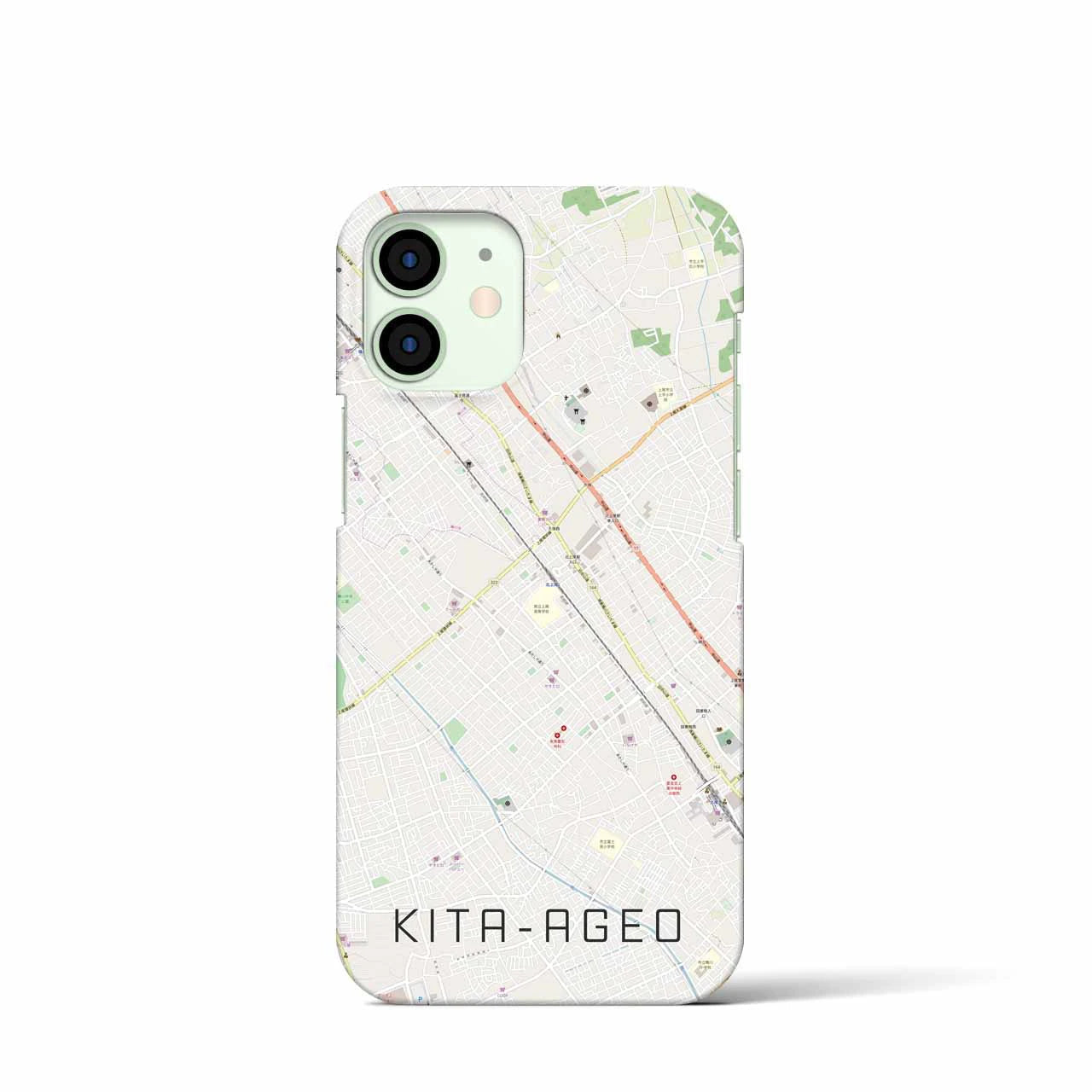 【北上尾(埼玉県)】地図柄iPhoneケース(バックカバータイプ)