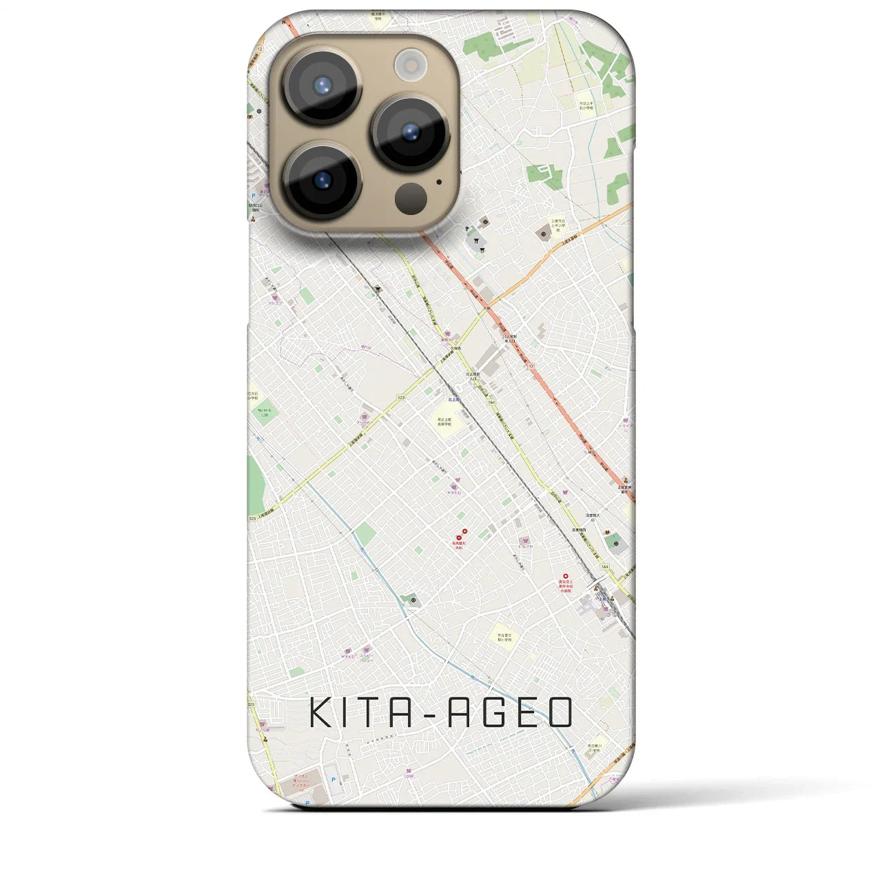 【北上尾(埼玉県)】地図柄iPhoneケース(バックカバータイプ)