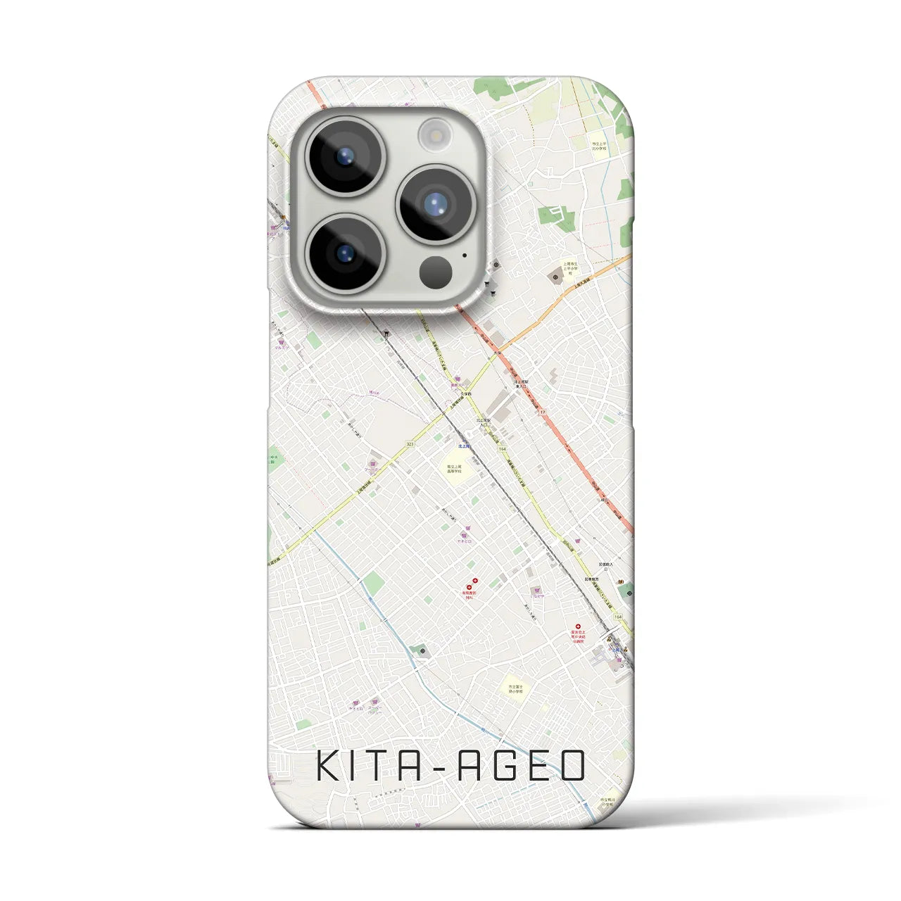 【北上尾(埼玉県)】地図柄iPhoneケース(バックカバータイプ)
