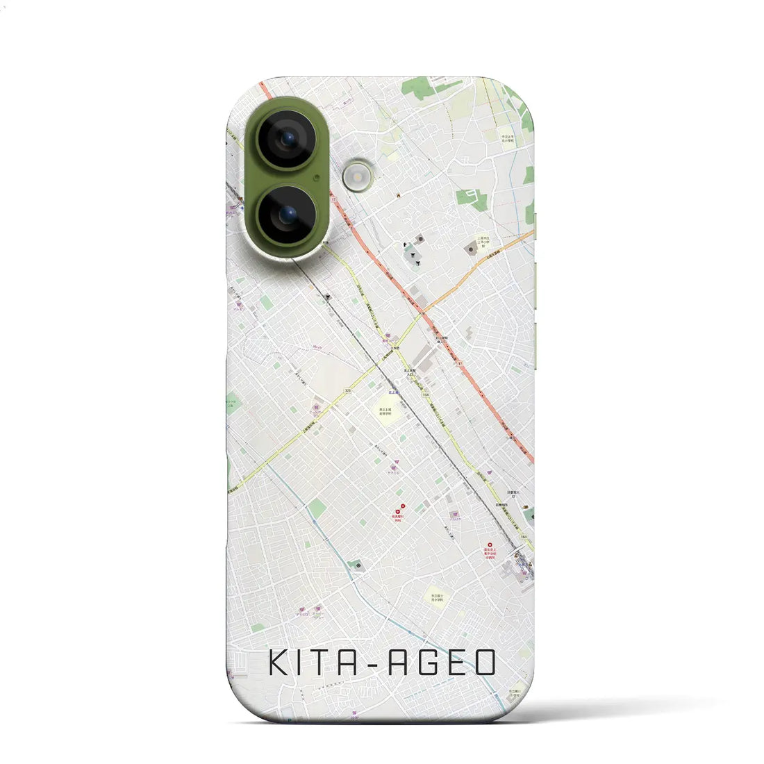 【北上尾(埼玉県)】地図柄iPhoneケース(バックカバータイプ)ナチュラル・iPhone 17 Pro Max 用