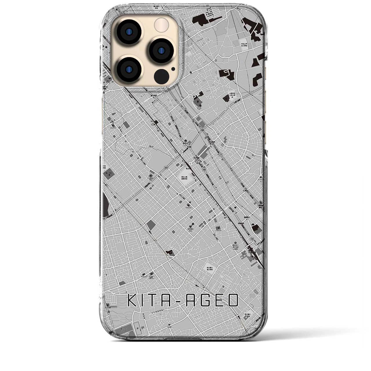 【北上尾(埼玉県)】地図柄iPhoneケース(クリアタイプ)