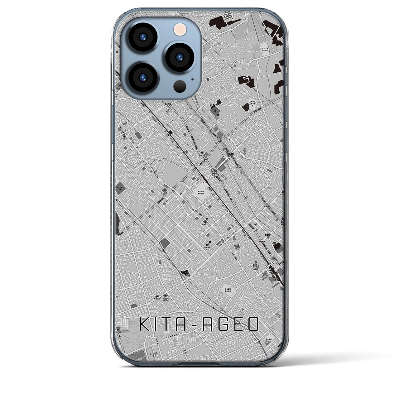 【北上尾(埼玉県)】地図柄iPhoneケース(クリアタイプ)