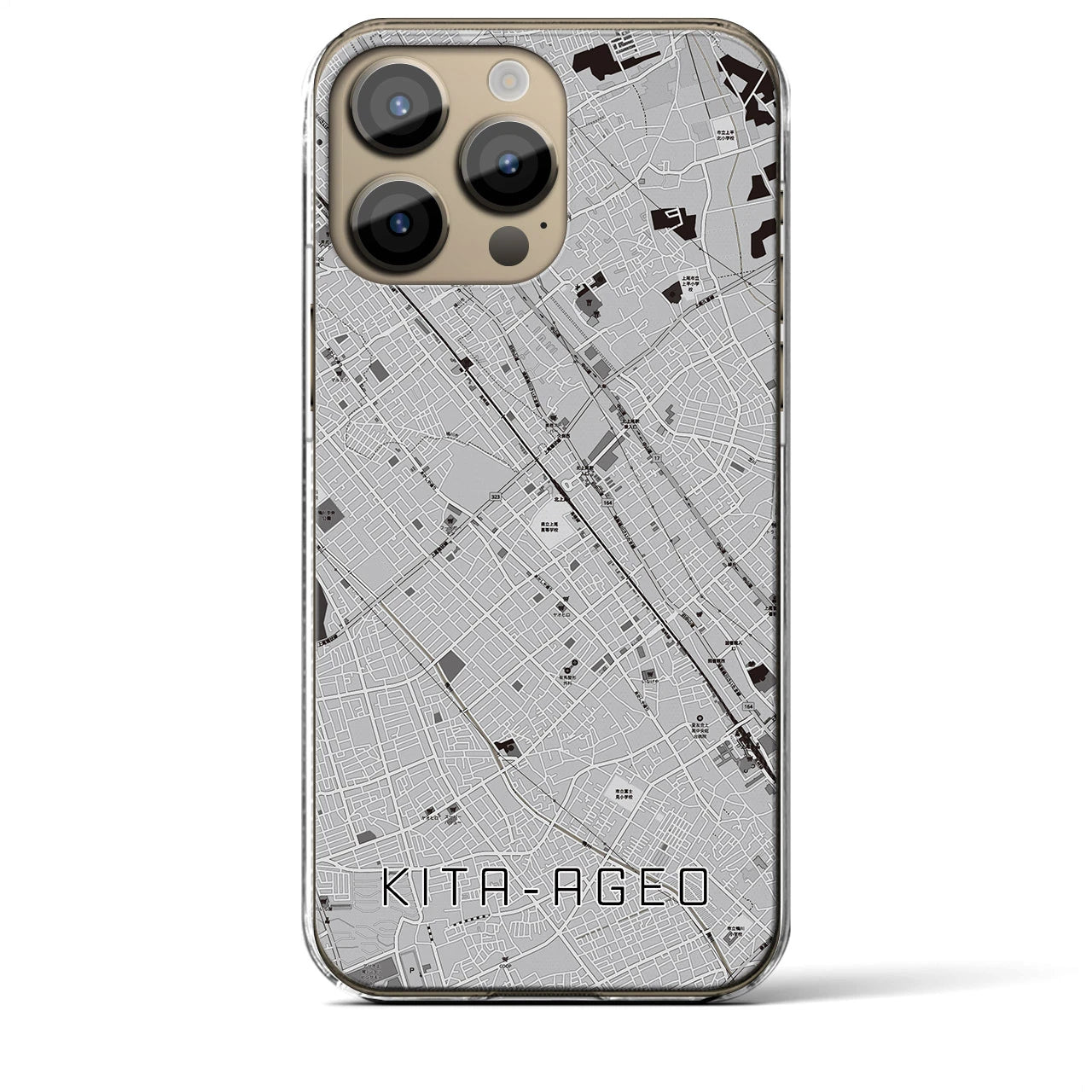 【北上尾(埼玉県)】地図柄iPhoneケース(クリアタイプ)