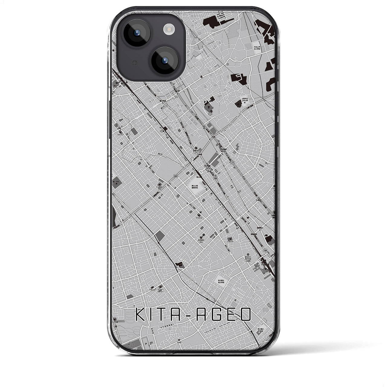 【北上尾(埼玉県)】地図柄iPhoneケース(クリアタイプ)