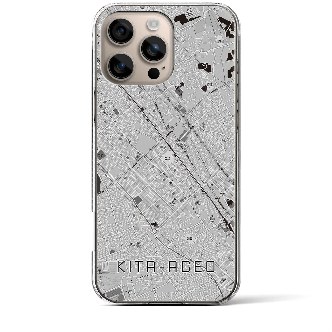 【北上尾(埼玉県)】地図柄iPhoneケース(クリアタイプ)