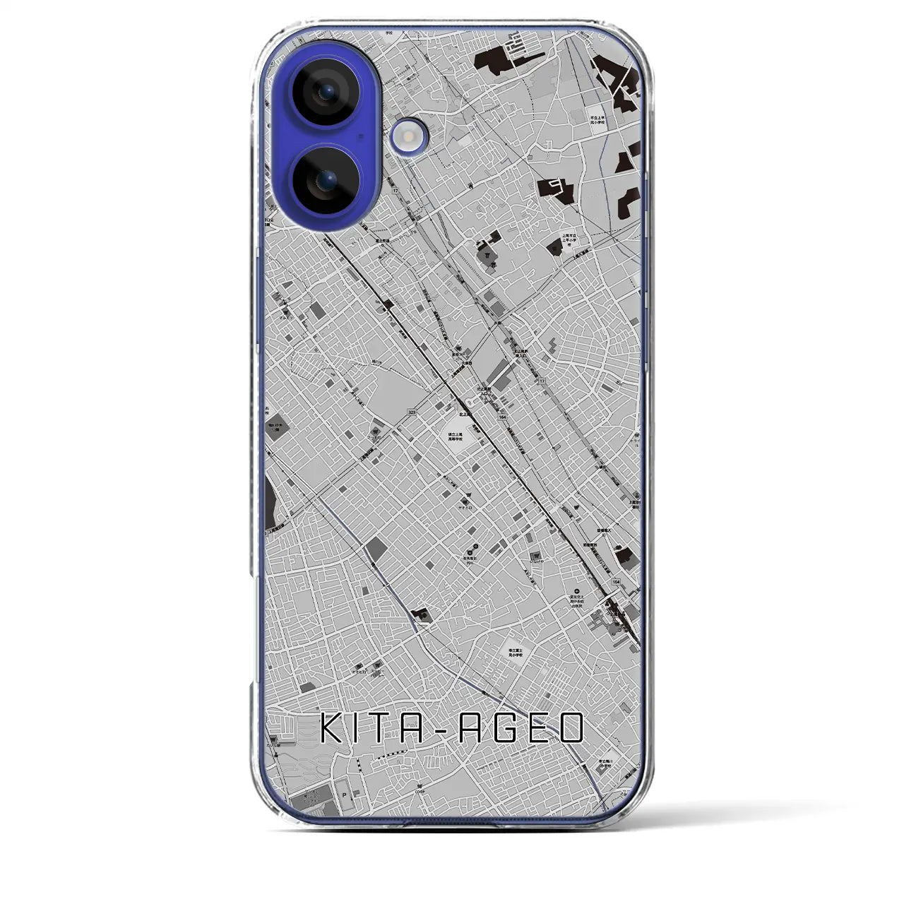 【北上尾(埼玉県)】地図柄iPhoneケース(クリアタイプ)