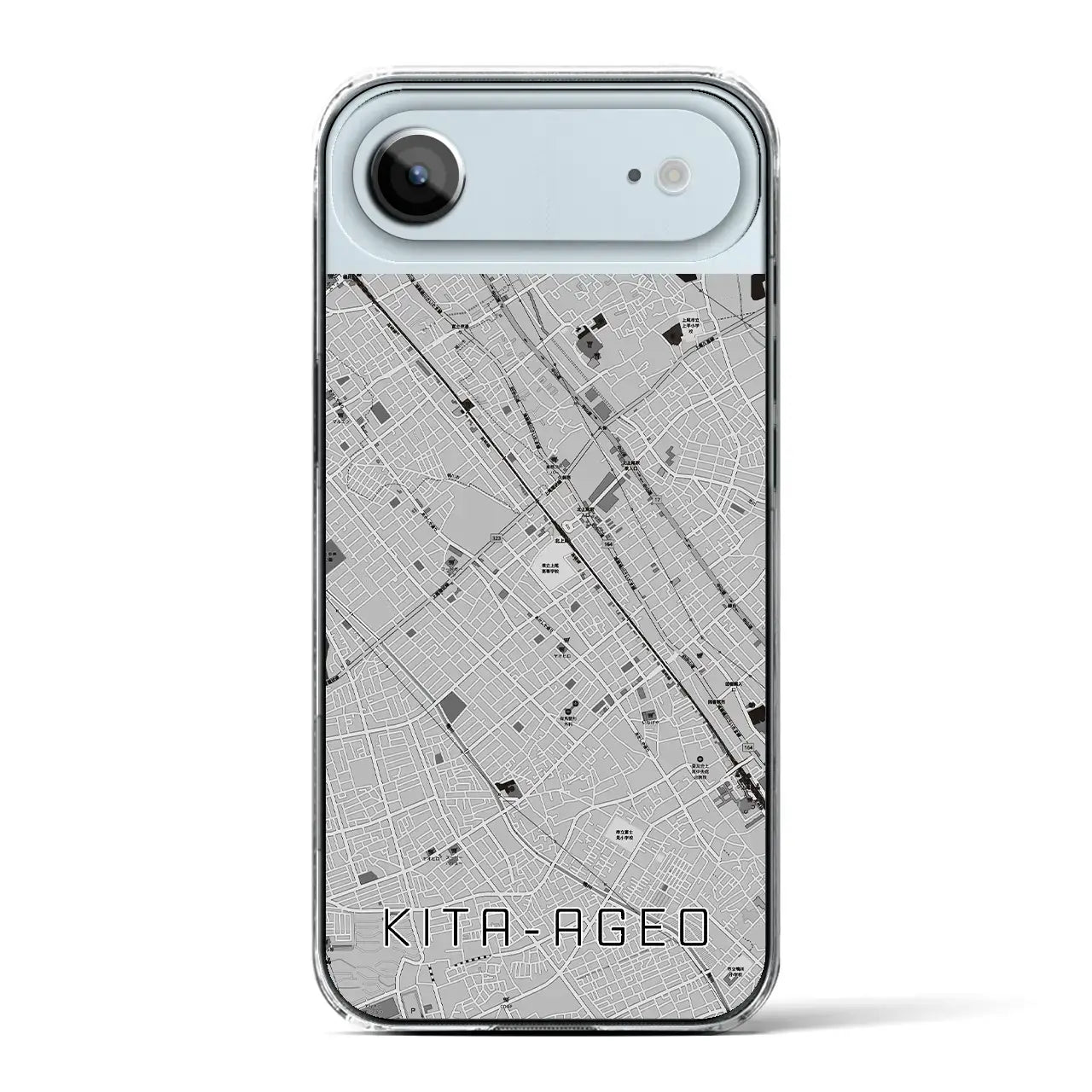 【北上尾(埼玉県)】地図柄iPhoneケース(クリアタイプ)