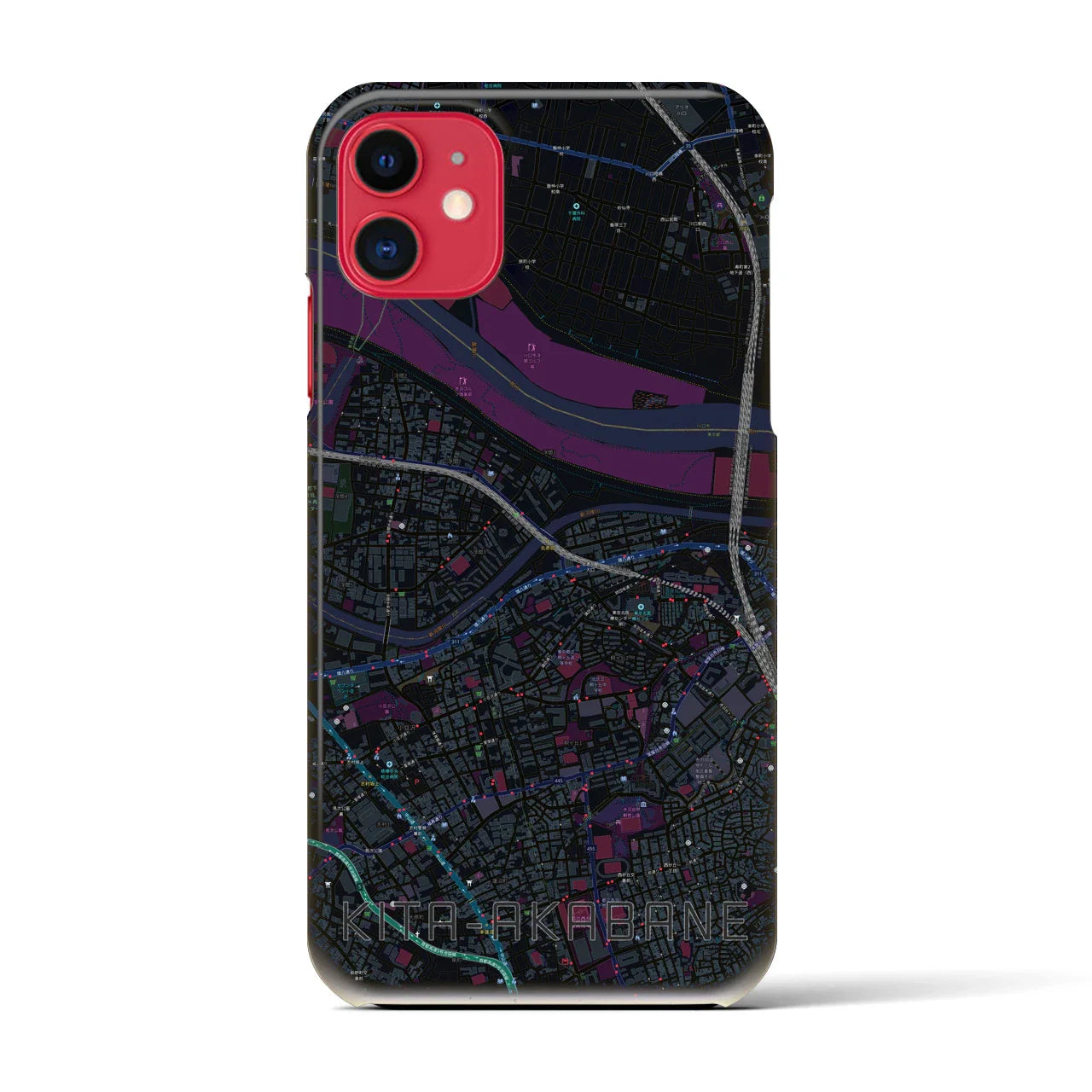 【北赤羽(東京都)】地図柄iPhoneケース(バックカバータイプ)