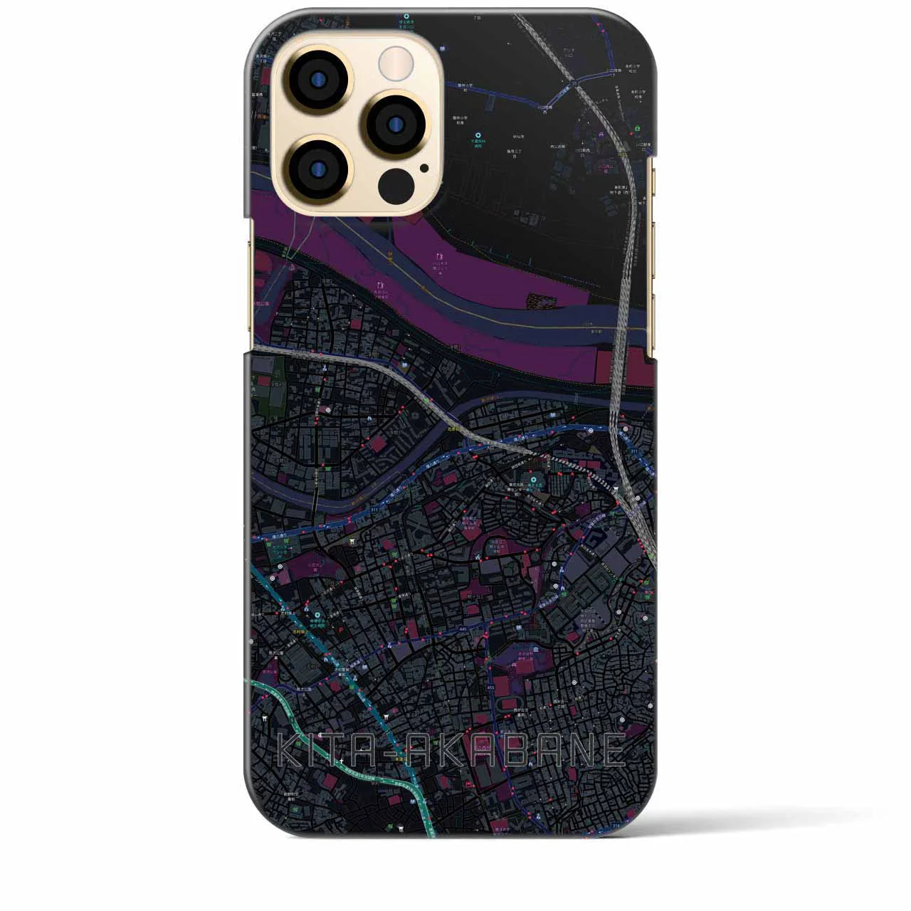 【北赤羽(東京都)】地図柄iPhoneケース(バックカバータイプ)