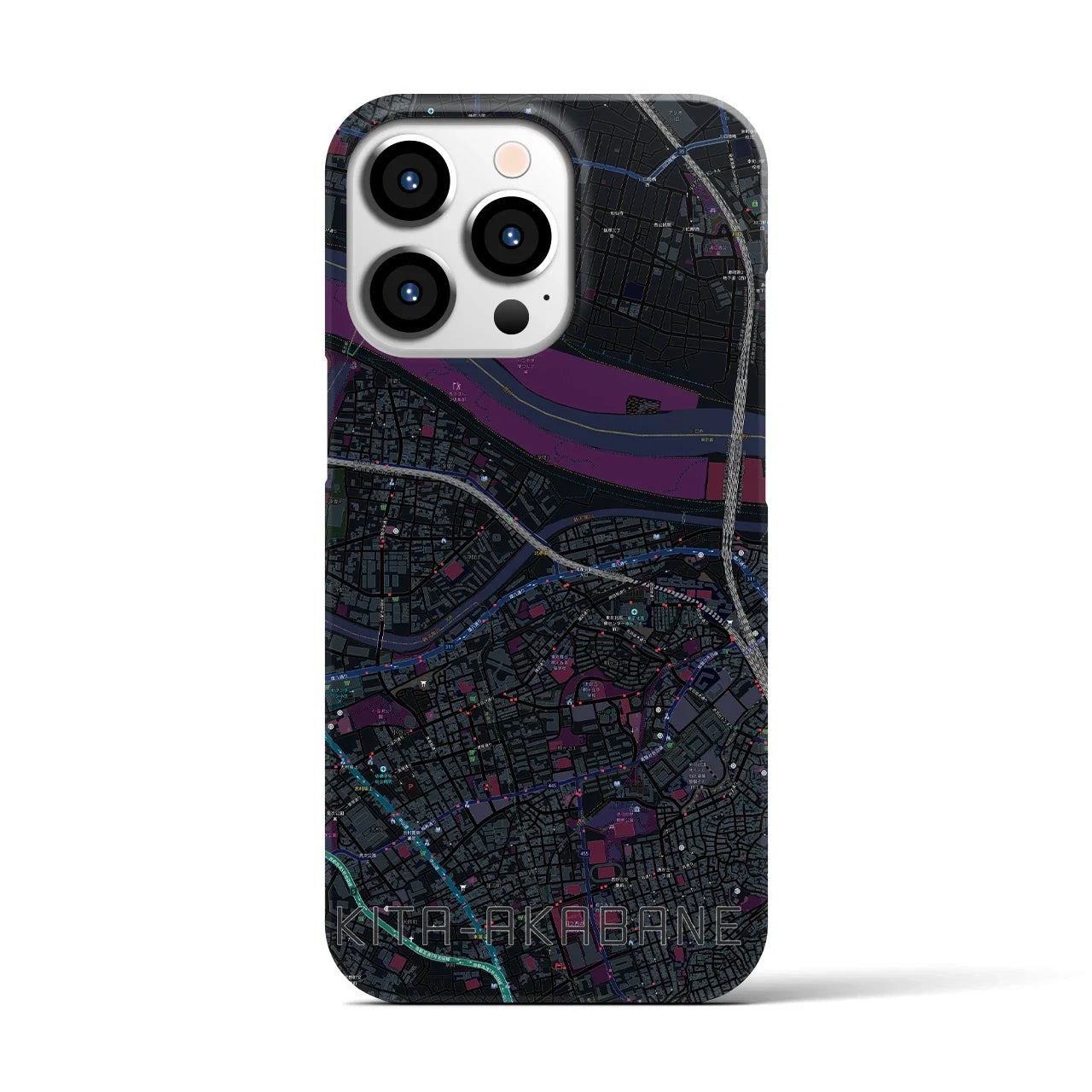 【北赤羽(東京都)】地図柄iPhoneケース(バックカバータイプ)