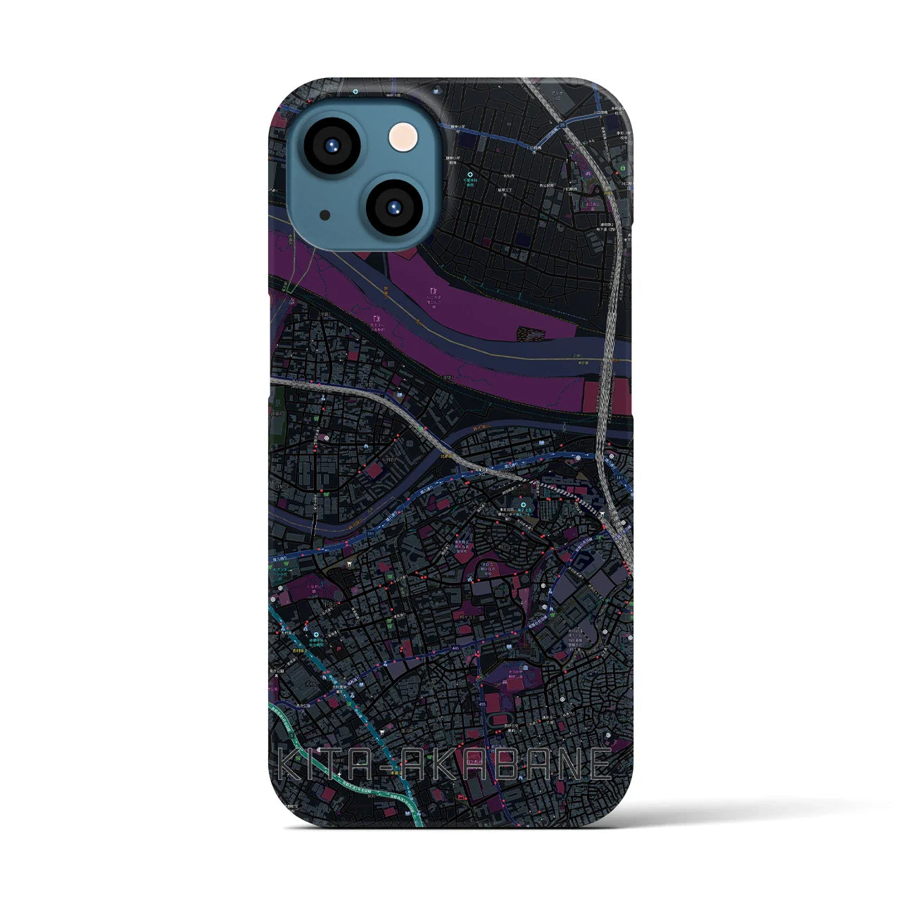 【北赤羽(東京都)】地図柄iPhoneケース(バックカバータイプ)