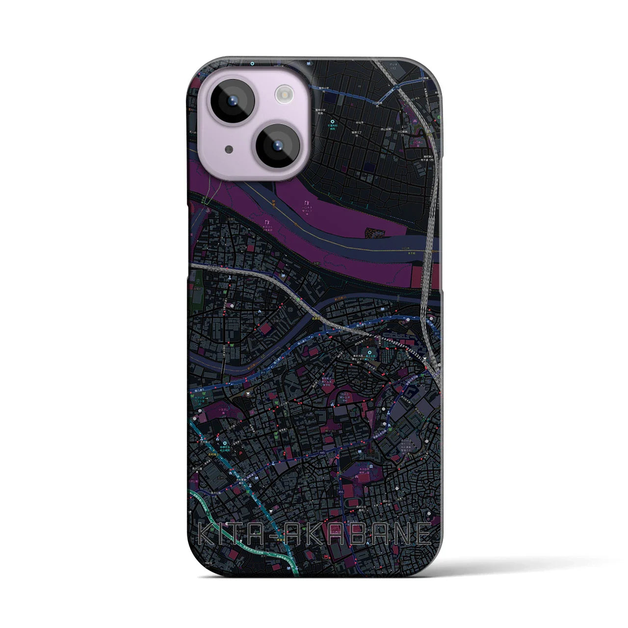 【北赤羽(東京都)】地図柄iPhoneケース(バックカバータイプ)