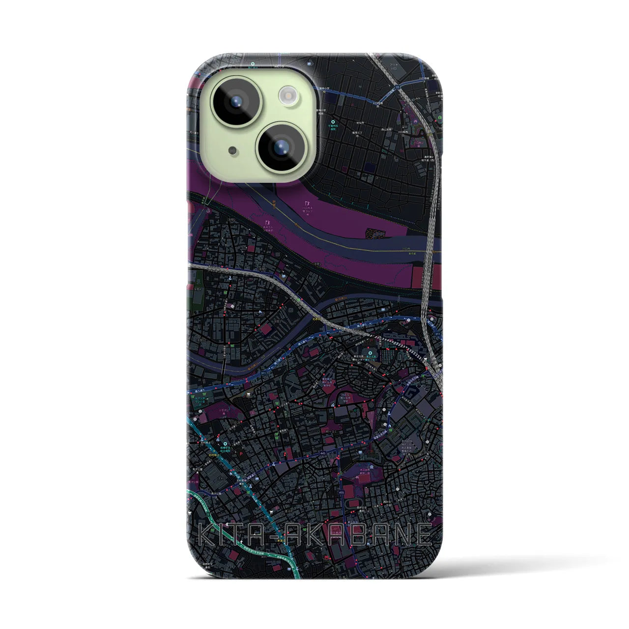 【北赤羽(東京都)】地図柄iPhoneケース(バックカバータイプ)