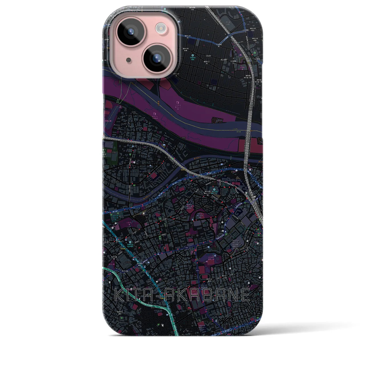 【北赤羽(東京都)】地図柄iPhoneケース(バックカバータイプ)