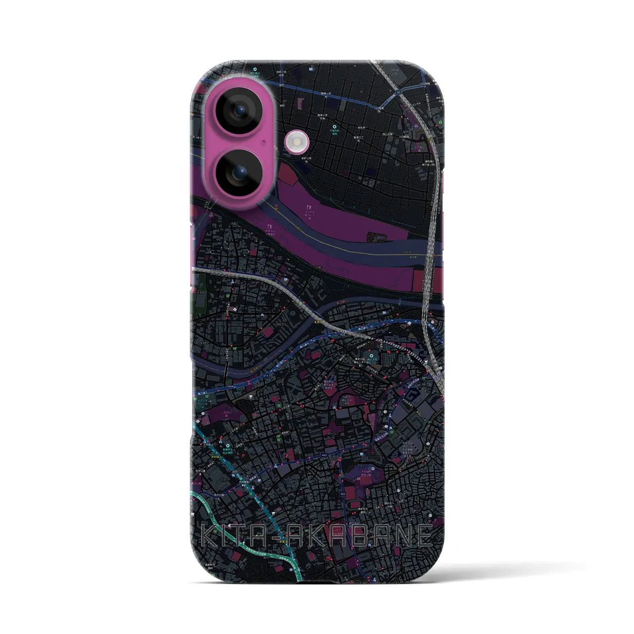 【北赤羽(東京都)】地図柄iPhoneケース(バックカバータイプ)