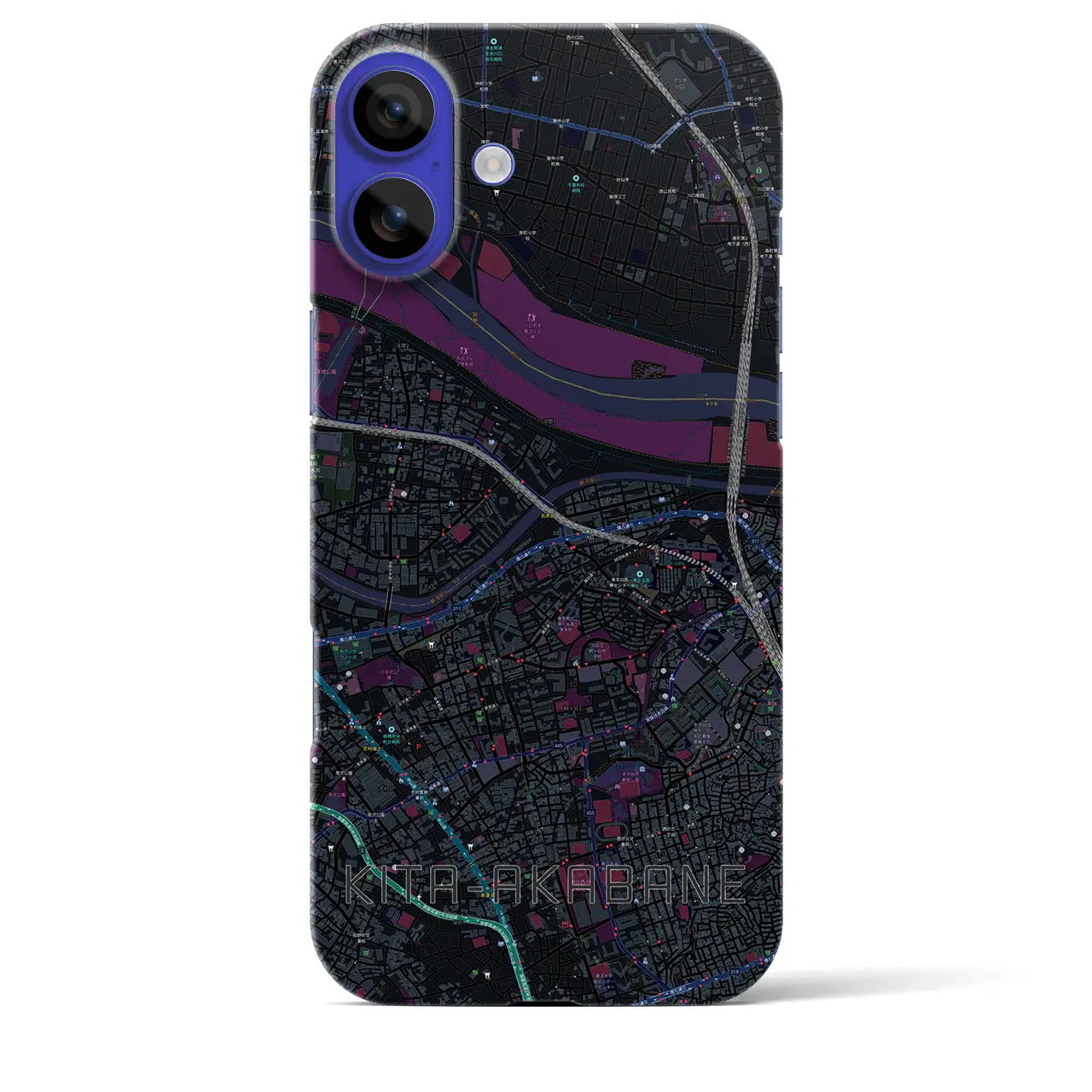 【北赤羽(東京都)】地図柄iPhoneケース(バックカバータイプ)