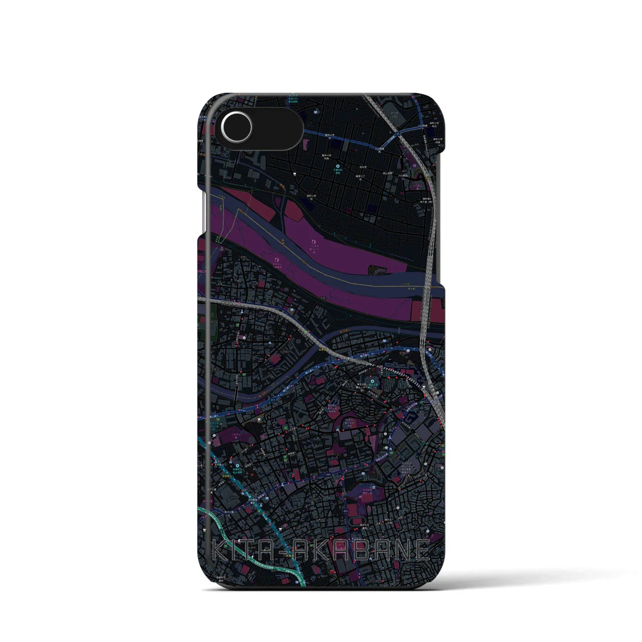 【北赤羽(東京都)】地図柄iPhoneケース(バックカバータイプ)