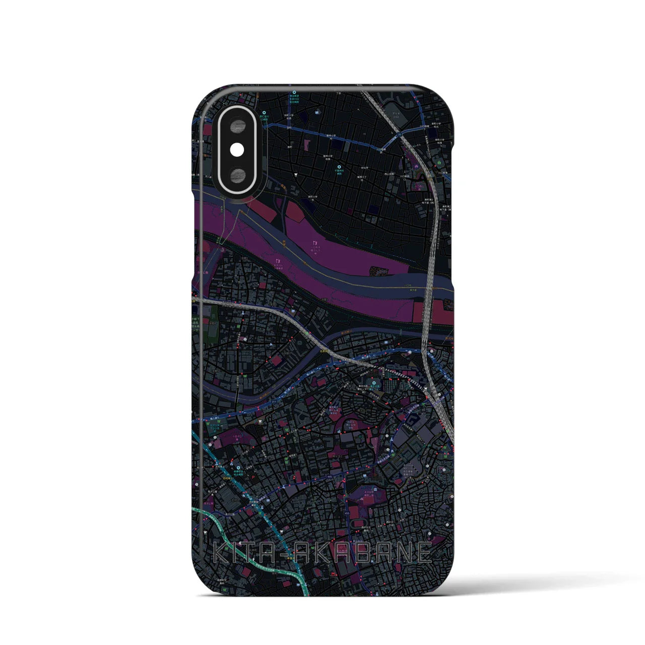 【北赤羽(東京都)】地図柄iPhoneケース(バックカバータイプ)
