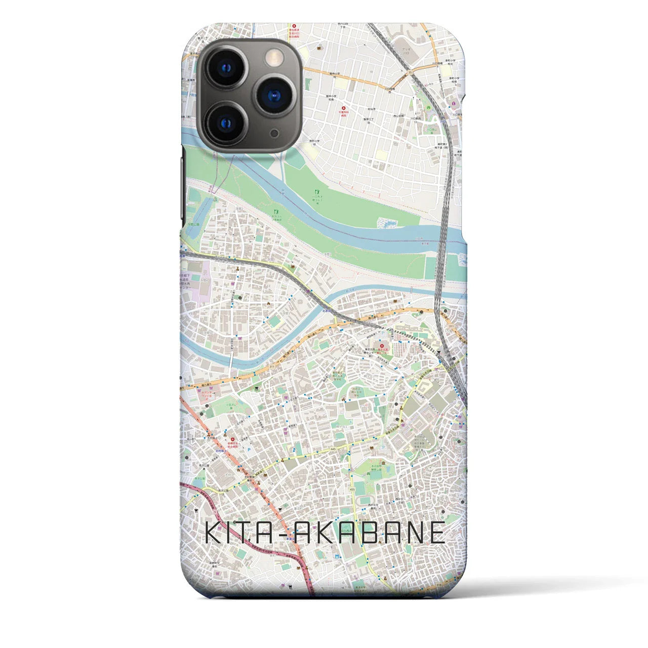 【北赤羽(東京都)】地図柄iPhoneケース(バックカバータイプ)