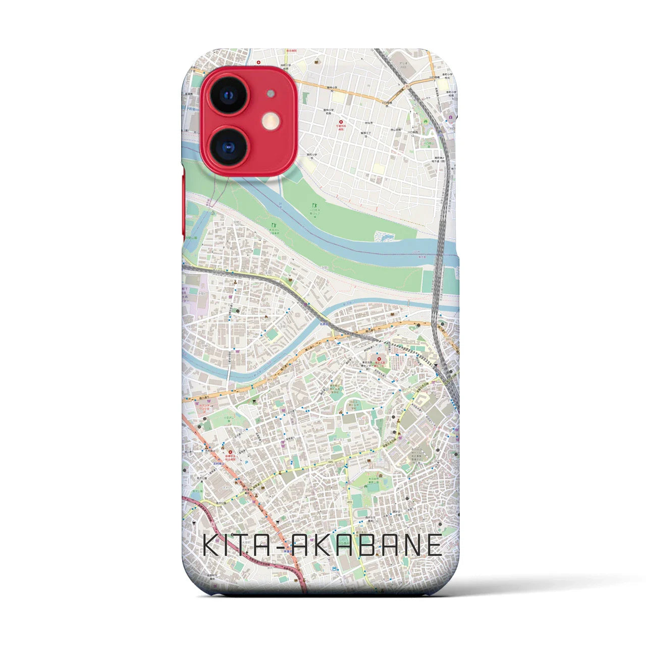 【北赤羽(東京都)】地図柄iPhoneケース(バックカバータイプ)