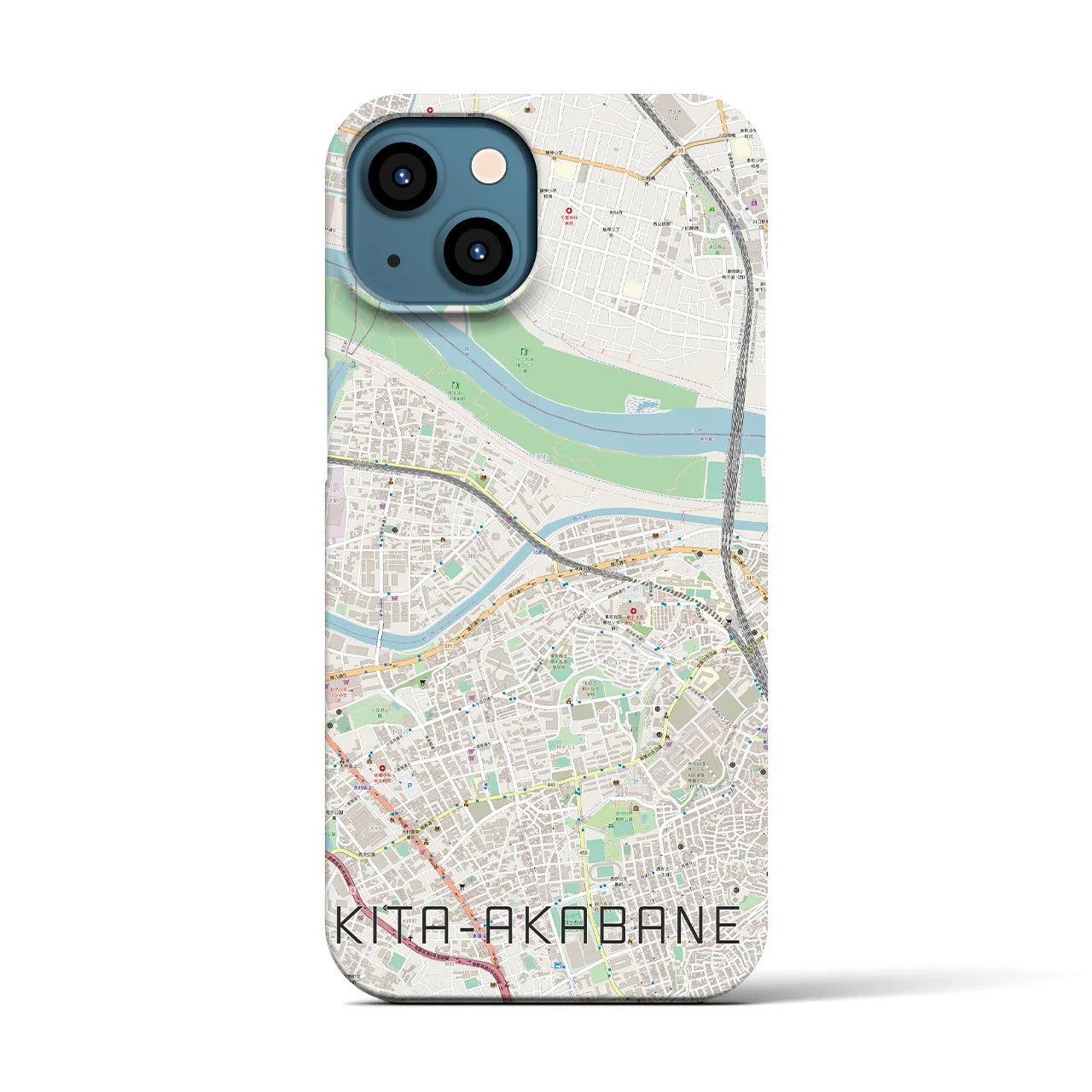 【北赤羽(東京都)】地図柄iPhoneケース(バックカバータイプ)