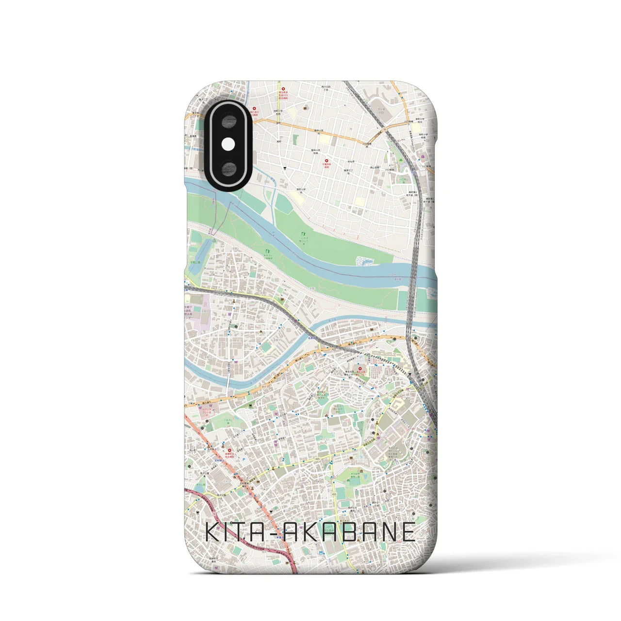 【北赤羽(東京都)】地図柄iPhoneケース(バックカバータイプ)