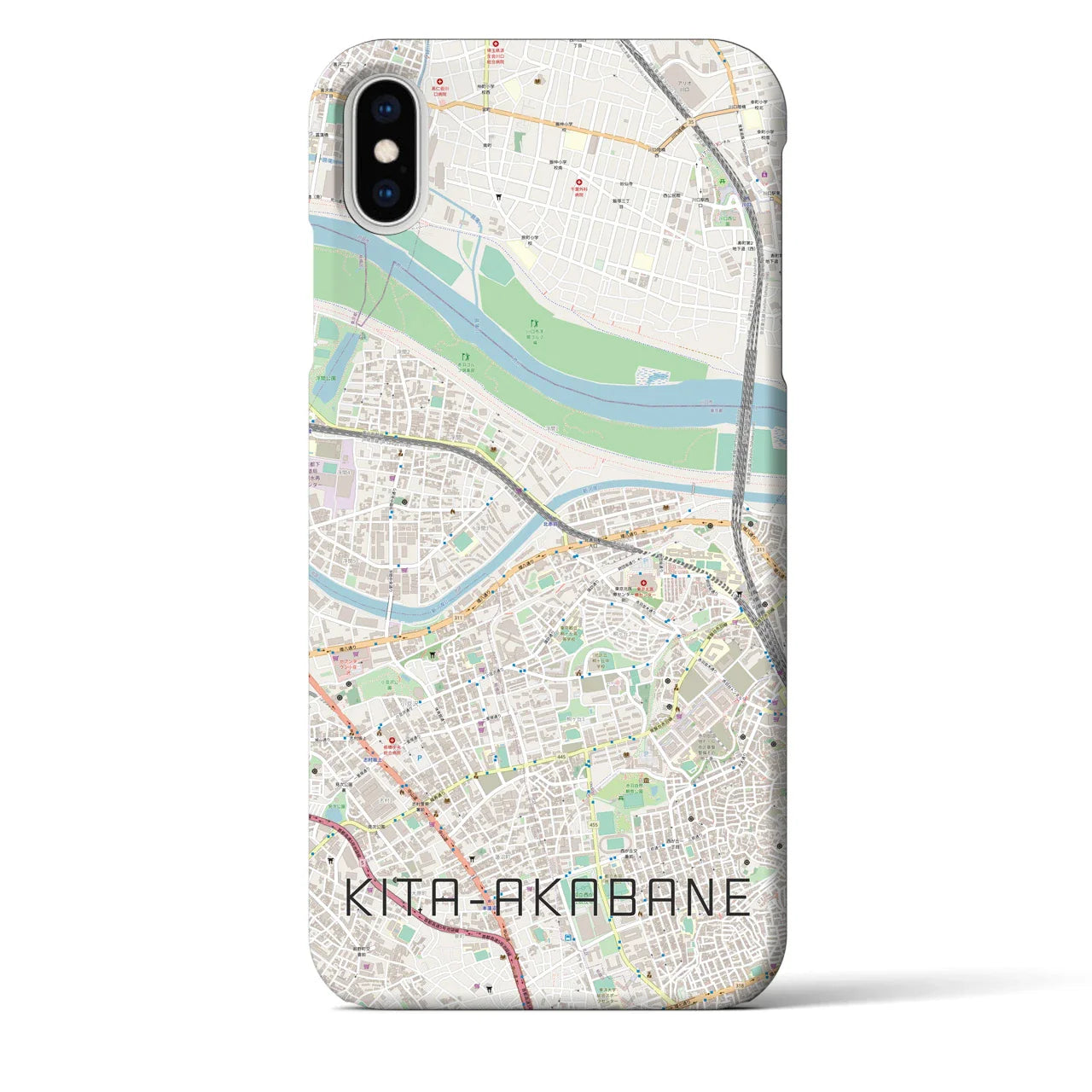 【北赤羽(東京都)】地図柄iPhoneケース(バックカバータイプ)