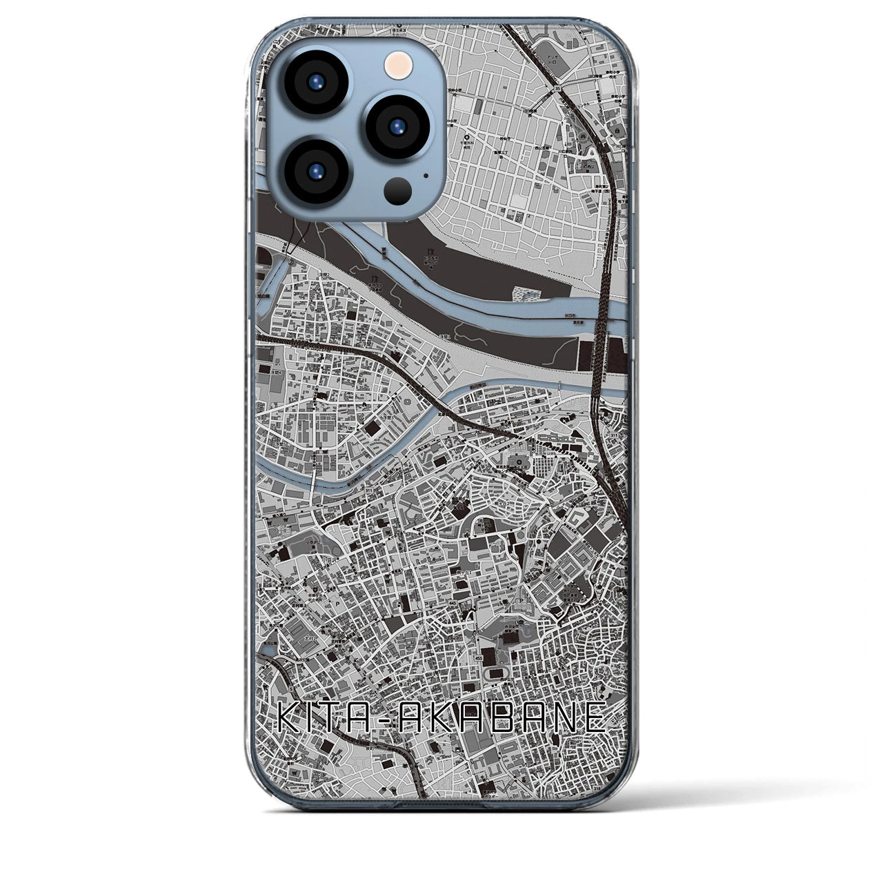 【北赤羽(東京都)】地図柄iPhoneケース(クリアタイプ)