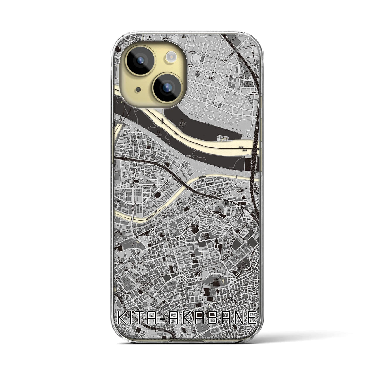 【北赤羽(東京都)】地図柄iPhoneケース(クリアタイプ)