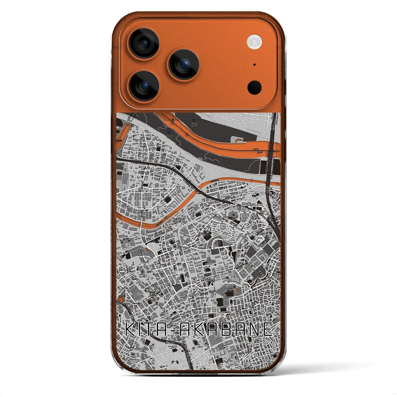 【北赤羽(東京都)】地図柄iPhoneケース(クリアタイプ)モノトーン・iPhone 17 Pro Max 用