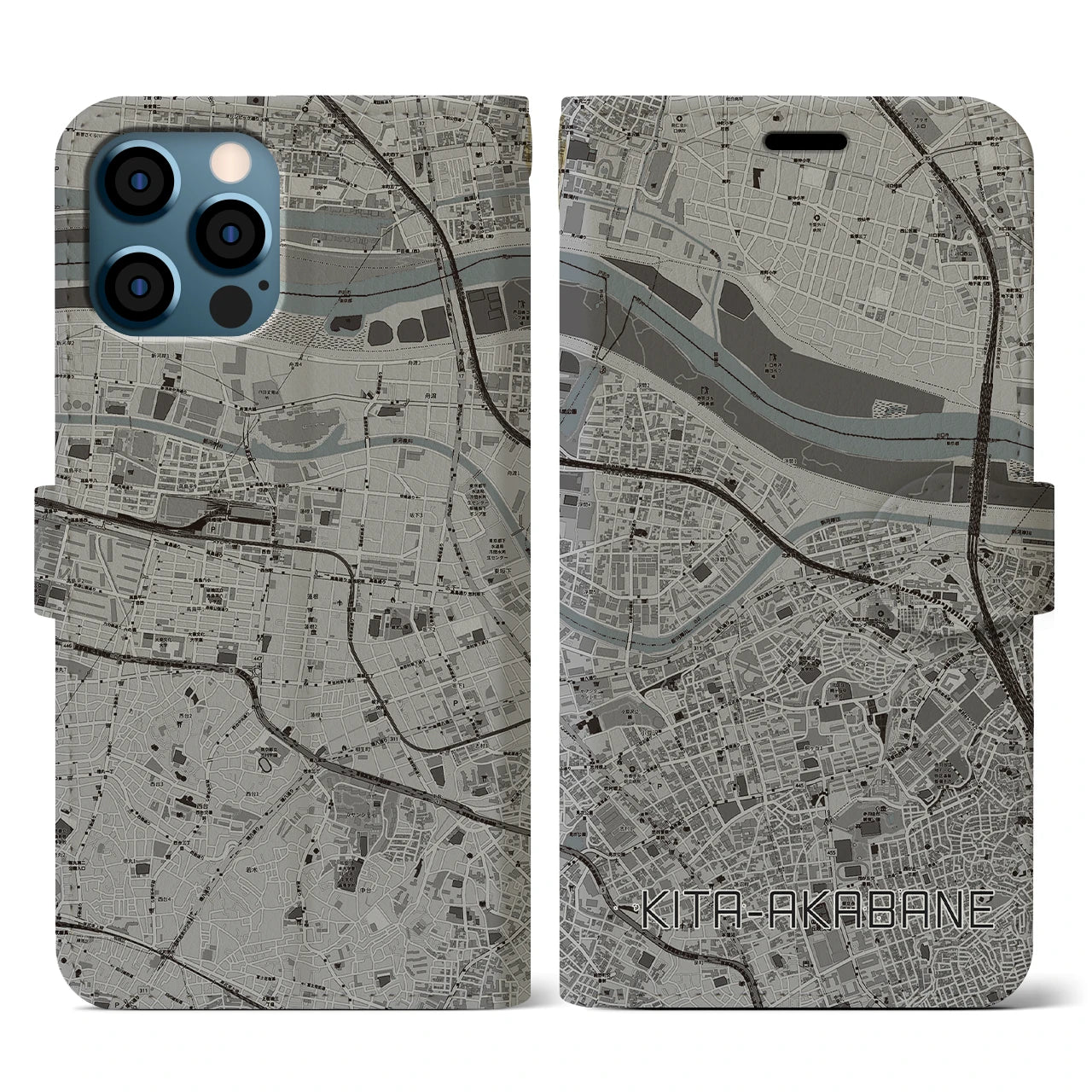 【北赤羽(東京都)】地図柄iPhoneケース(手帳タイプ)