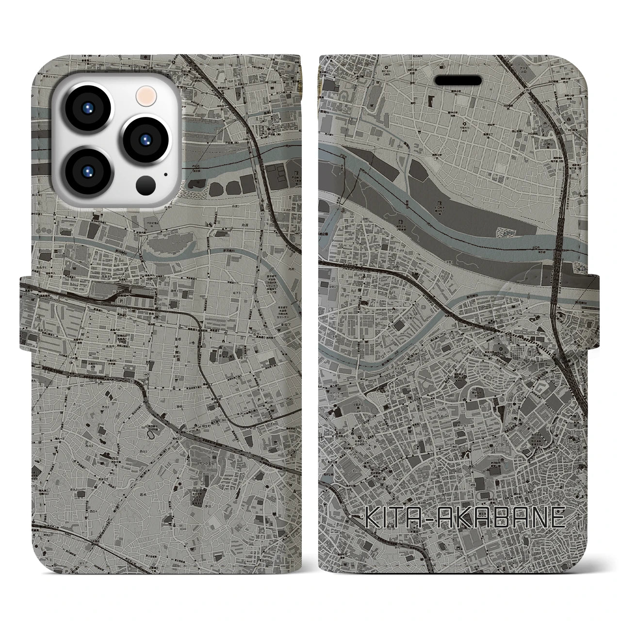 【北赤羽(東京都)】地図柄iPhoneケース(手帳タイプ)