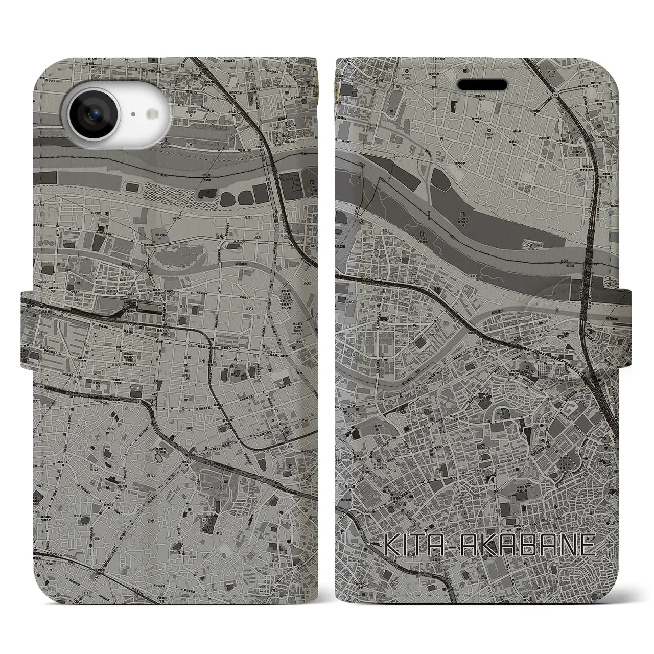 【北赤羽(東京都)】地図柄iPhoneケース(手帳タイプ)