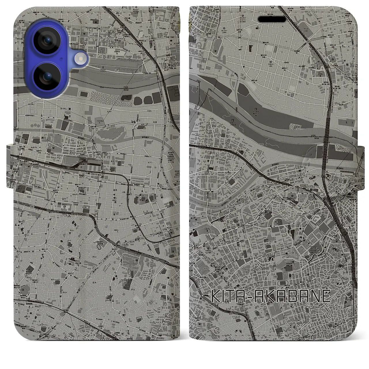 【北赤羽(東京都)】地図柄iPhoneケース(手帳タイプ)