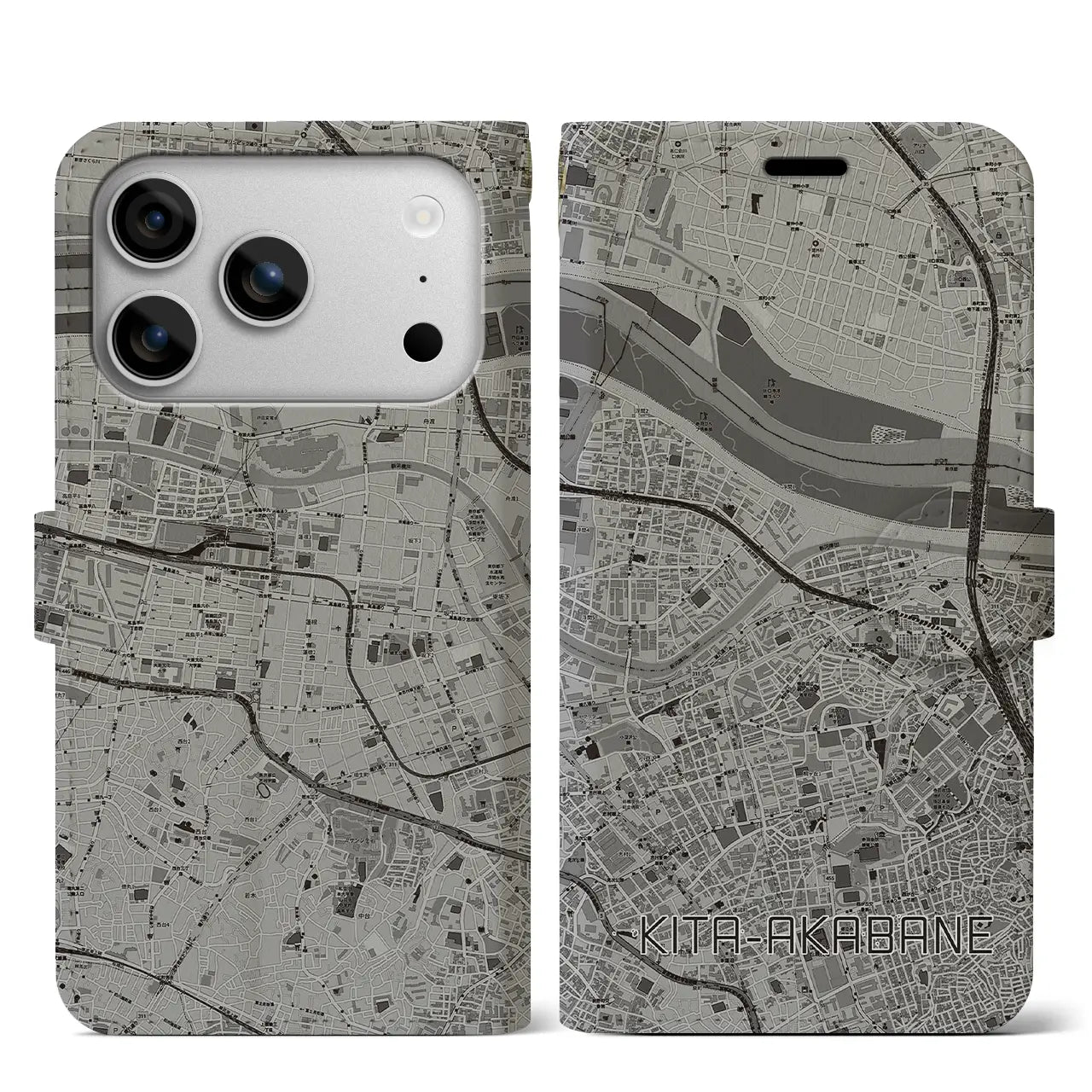 【北赤羽(東京都)】地図柄iPhoneケース(手帳タイプ)