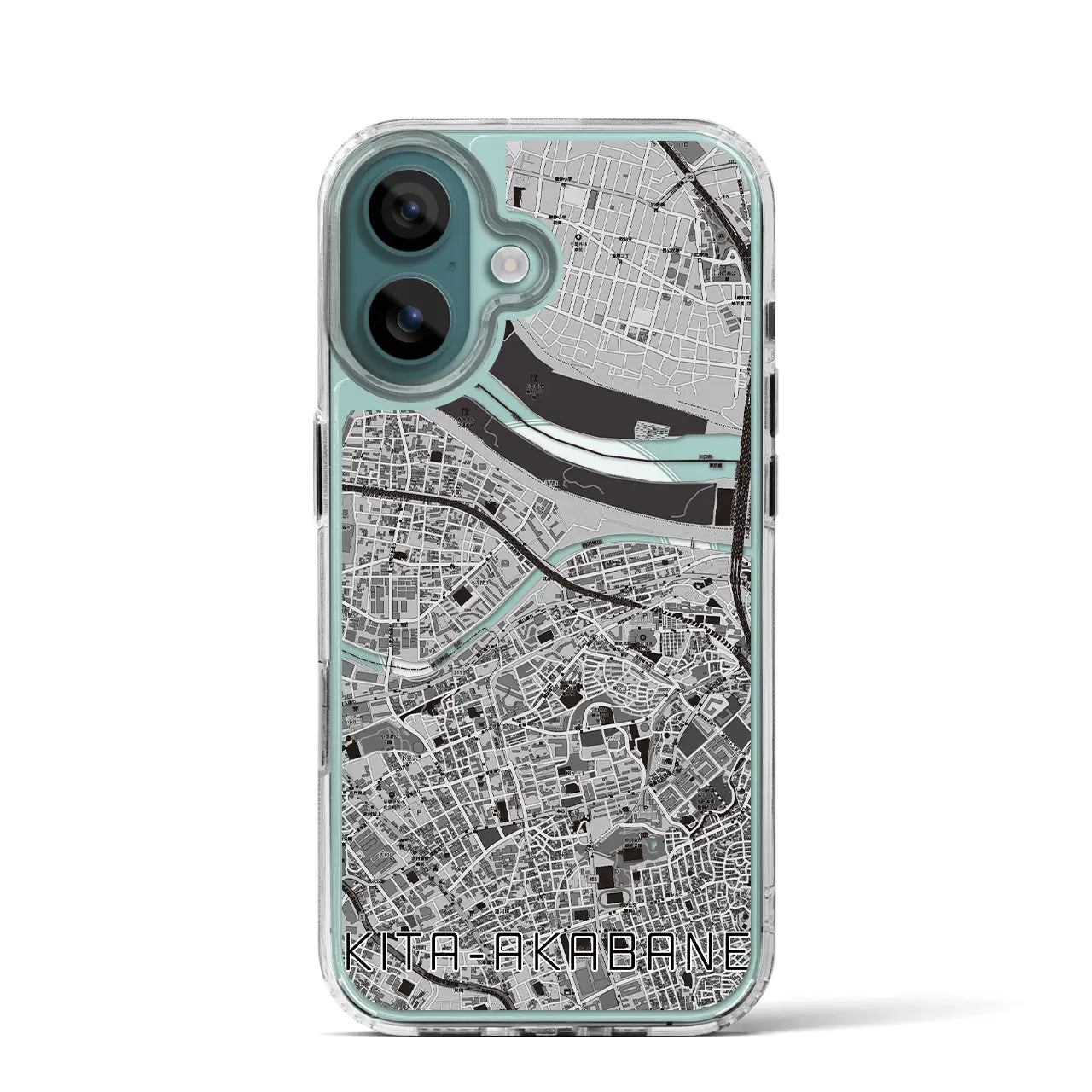 【北赤羽(東京都)】地図柄iPhoneケース(MagSafeタイプ)モノトーン・iPhone 16 Pro 用