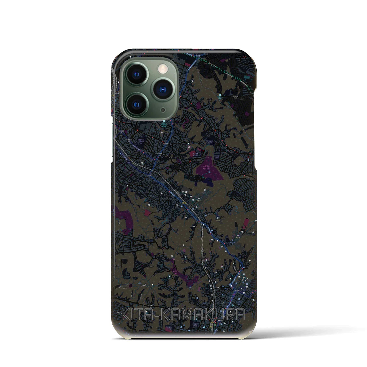【北鎌倉(神奈川県)】地図柄iPhoneケース(バックカバータイプ)