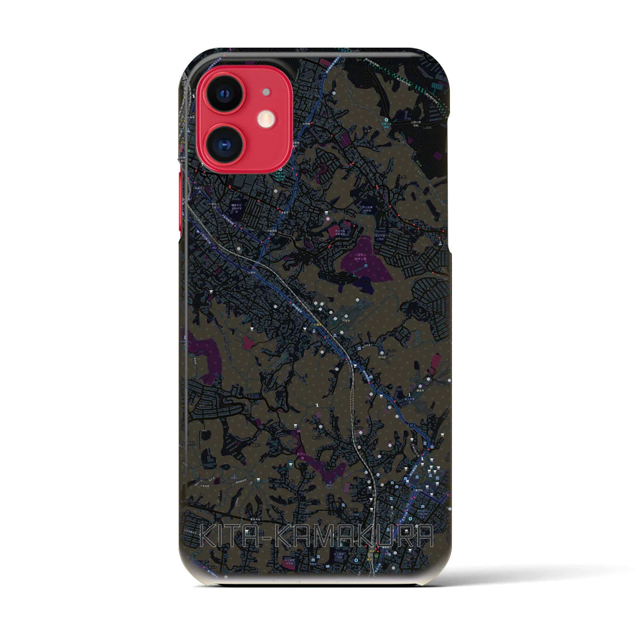 【北鎌倉(神奈川県)】地図柄iPhoneケース(バックカバータイプ)