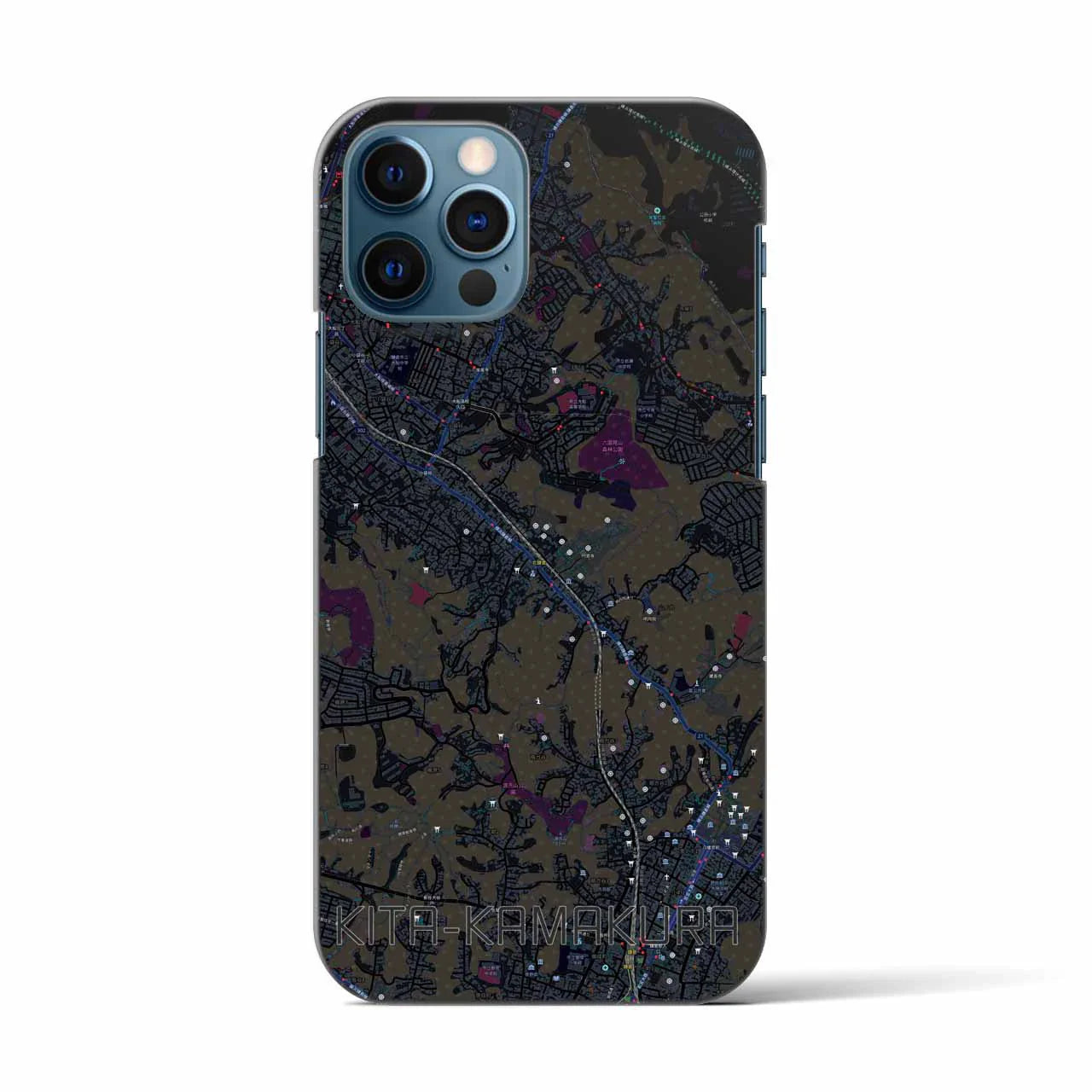 【北鎌倉(神奈川県)】地図柄iPhoneケース(バックカバータイプ)